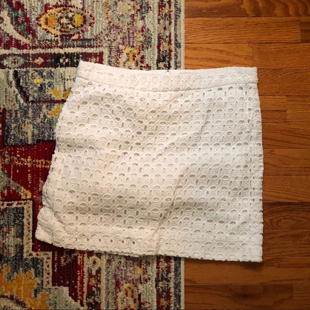 J crew eyelet mini skirt